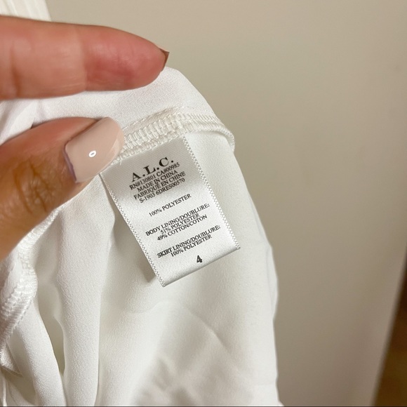 A.L.C. | NWT! Aurora Pleated Polka Dot Midi One Shoulder Dress Size: 4 (small) - Picture 5 of 7